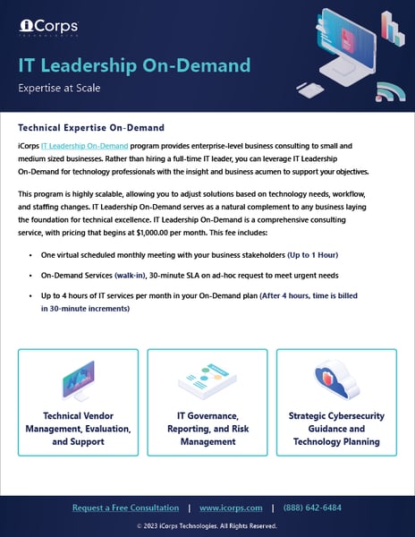 iCorps IT Leadership On-Demand Datasheet (2023)