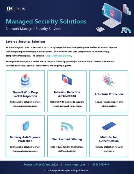 iCorps Managed Security Solution Datasheet (2023)