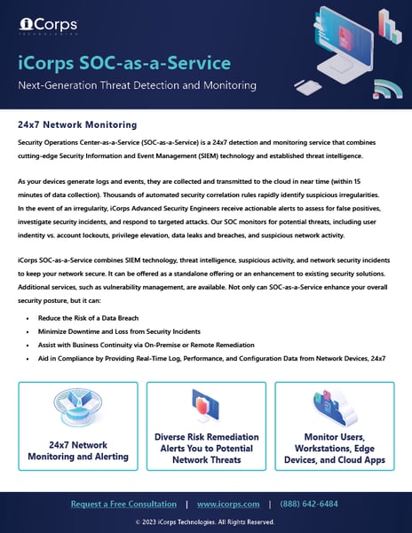 iCorps SOC-as-a-Service Datasheet V2 (2023)