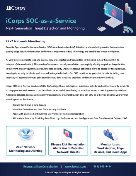 iCorps SOC-as-a-Service Datasheet (2024)