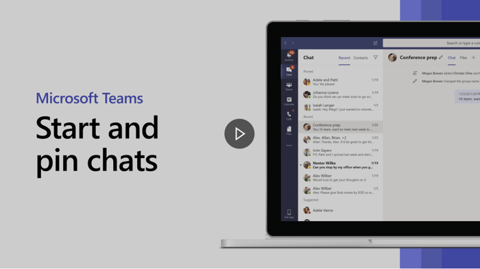 Chatting in Teams